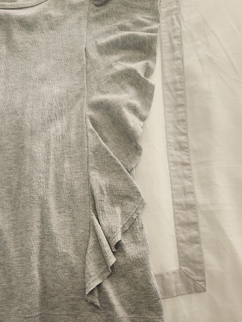 Doe & Rae Ruffle Sleeve Top - Light Gray - Picture 3 of 4